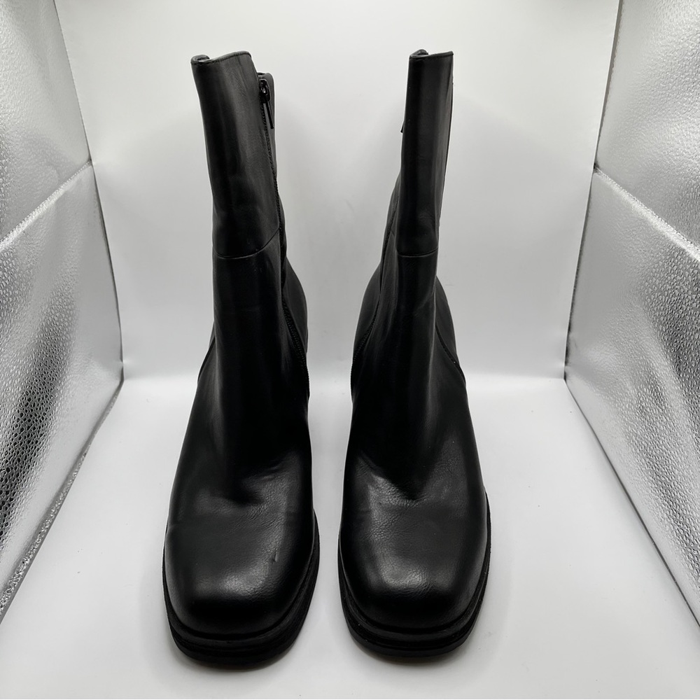 Korks Kork Ease Moergan Black Vegan Side Zip Boots Size 9.5M platform block - Picture 3 of 10